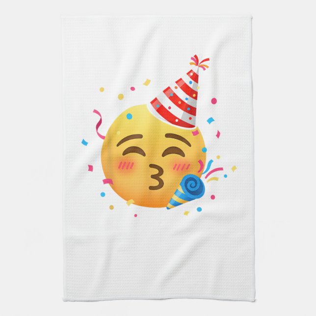 Lustige Emoticon-Party Geschirrtuch (Vertikal)