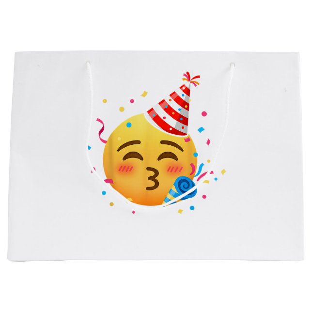 Lustige Emoticon-Party Große Geschenktüte (Vorderseite)