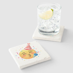 Lustige Emoticon-Party Steinuntersetzer