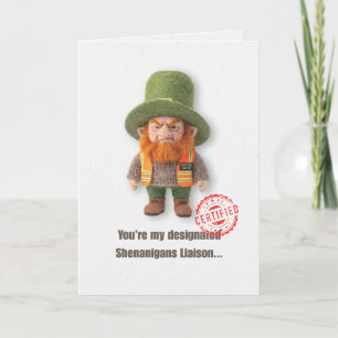 Lustige emotionale Unterstützungs-Leprechaun-Karte Karte