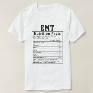 Lustige EMT-Ernährungsfakten Paramedics Notfall T-Shirt