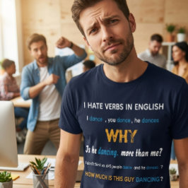 Lustige englische Grammatik individuell anpassbare T-Shirt