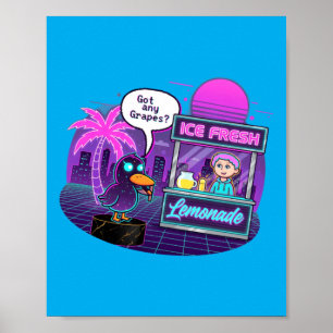 Lustige Ente am Limonadenstand fragt Gs Poster
