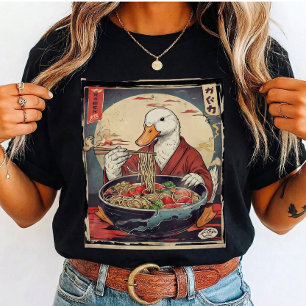 Lustige Ente, die Ramen isst, Japanisch für Studen T-Shirt