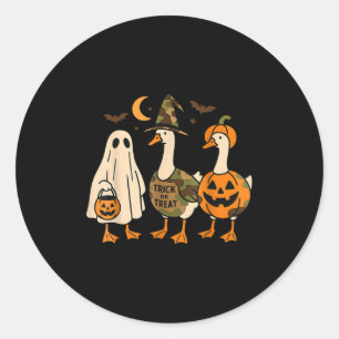 Lustige Ente Ente Boo Halloween-Kostüm Ente Runder Aufkleber