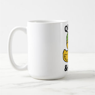 Lustige Ente Quack & Chill – Gelbe Ente mit Sungla Kaffeetasse