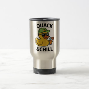 Lustige Ente Quack & Chill – Gelbe Ente mit Sungla Reisebecher
