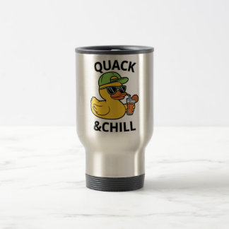 Lustige Ente Quack & Chill – Gelbe Ente mit Sungla Reisebecher