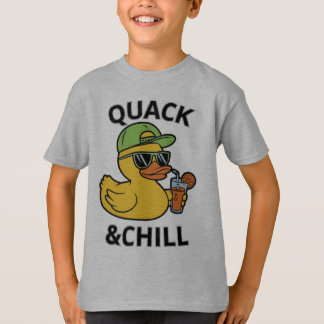 Lustige Ente Quack & Chill – Gelbe Ente mit Sungla T-Shirt