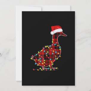 Lustige Ente Weihnachtslicht Rot kariert passend Feiertagskarte