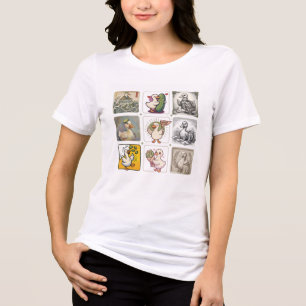 Lustige Enten-Illustrationsraster-Kunst Tri-Blend Shirt