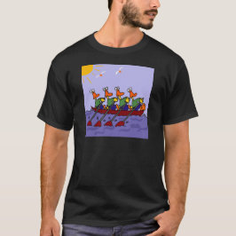 Lustige Enten in einem Reihen-Cartoon T-Shirt