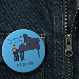 Lustige Enten-Klavierspieler Burt Quackarach Kunst Button