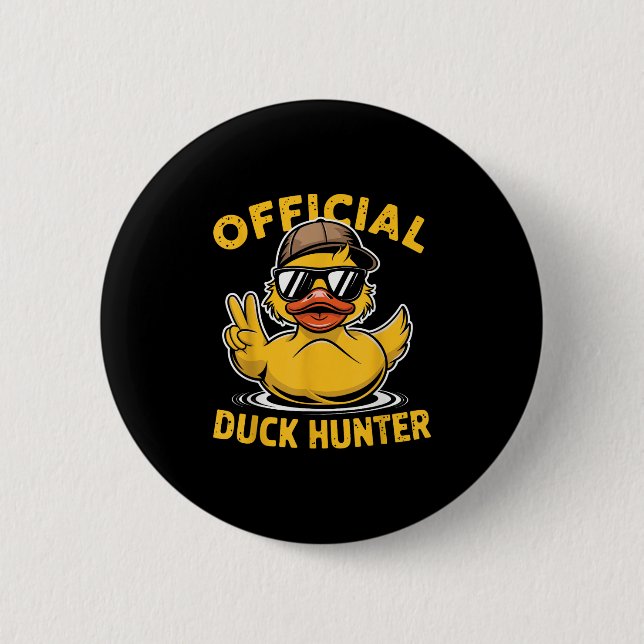Lustige Enten-Kreuzfahrt-Boot-Jagdtrupp-Gummiente  Button (Vorderseite)