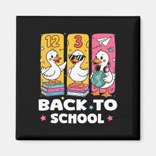 Lustige Enten-Schultrupp erster Schultag für Magnet