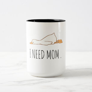 Lustige Enten-Tasse "Ich brauche Mama" Süße Baby Zweifarbige Tasse