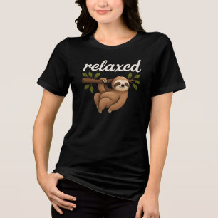 Lustige entspannte Faultier süße faul Lifestyle-Il Tri-Blend Shirt