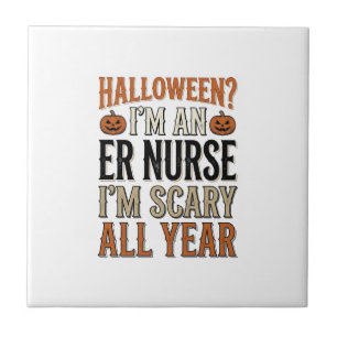 Lustige ER-Krankenschwester Halloween Gruseliges G Fliese