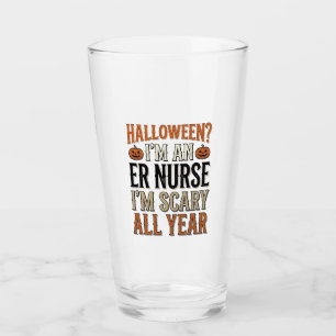 Lustige ER-Krankenschwester Halloween Gruseliges G Glas