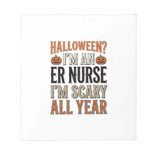 Lustige ER-Krankenschwester Halloween Gruseliges G Notizblock