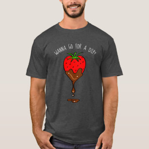 Lustige Erdbeere der T - Shirt-  eingetaucht in T-Shirt