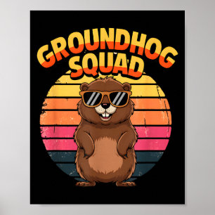Lustige Erdhörnchen-Truppe Frohen Tag des Erdhörnc Poster