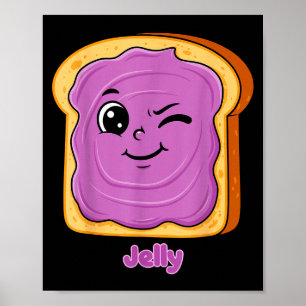 Lustige Erdnussbutter-Gelee-Freunde Süße Lebensmit Poster