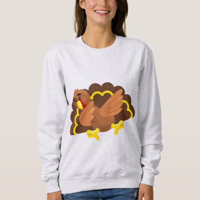 lustige Erntedank-Ding-Truthahn Sweatshirt (Vorderseite)