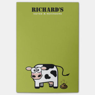 Lustige errötende kackende Kuh-Illustration Post-it Klebezettel