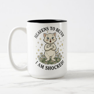 Lustige erschrockene Retro-Katzen-Tasse Zweifarbige Tasse