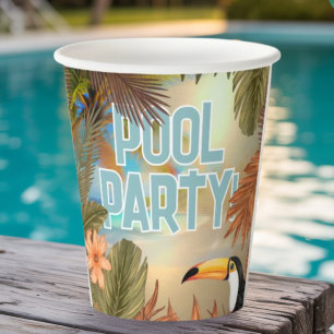 Lustige erwachsene Tiki-Tukan-Tropen-Poolparty Pappbecher