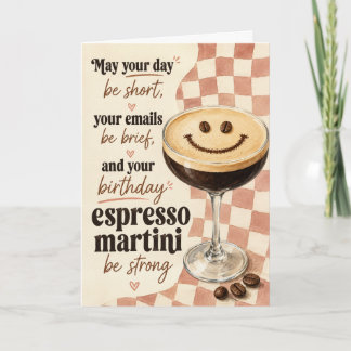 Lustige Espresso-Martini-Geburtstagskarte Karte