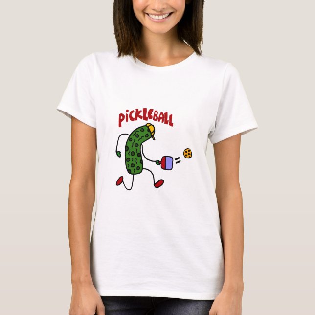 Lustige Essiggurke, die Pickleball Aktions-Entwurf T-Shirt (Vorderseite)