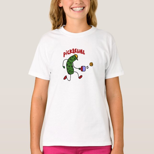 Lustige Essiggurke, die Pickleball Aktions-Entwurf T-Shirt (Vorderseite)