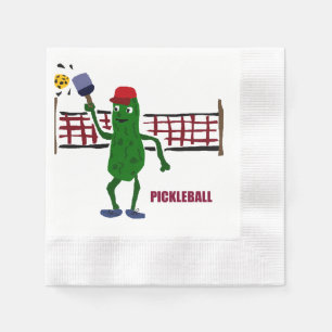 Lustige Essiggurke, die Pickleball Kunst-Entwurf Serviette