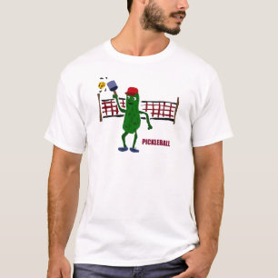 Lustige Essiggurke, die Pickleball mit Nettokunst T-Shirt