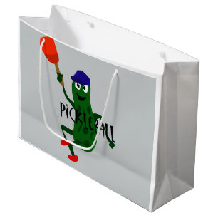 Lustige Essiggurke, die Pickleball spielt Große Geschenktüte