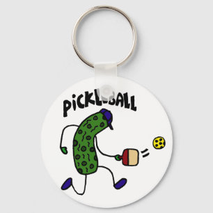 Lustige Essiggurke, die Pickleball spielt Schlüsselanhänger