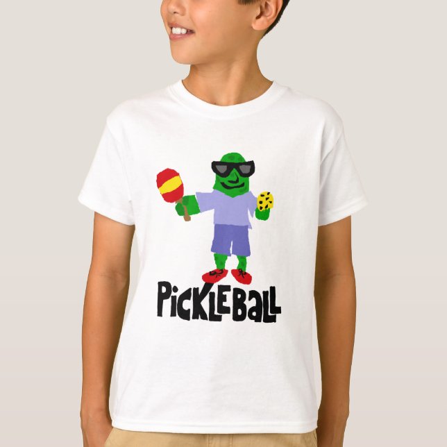 Lustige Essiggurke mit Pickleball Paddel T-Shirt (Vorderseite)