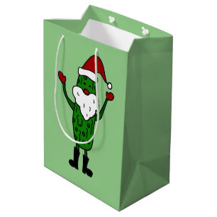 Lustige Essiggurken-Weihnachtsmann-Geschenk-Tasche Mittlere Geschenktüte