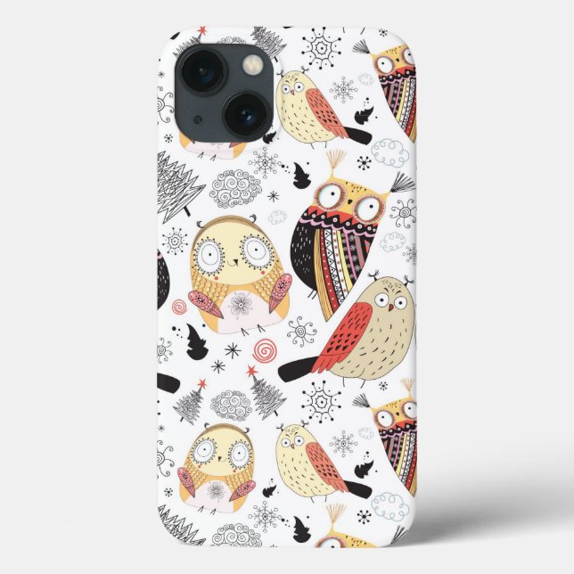 Lustige Eule der Beschaffenheit Case-Mate iPhone Hülle (Rückseite)