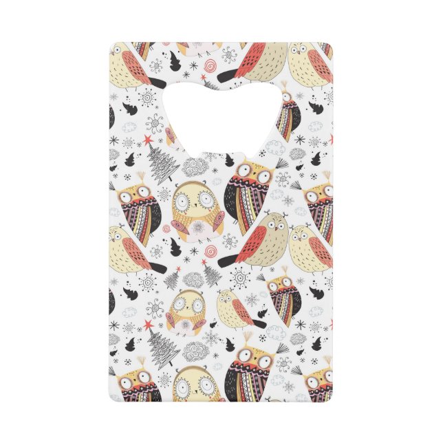 Lustige Eule der Beschaffenheit Geldbeutel Flaschenöffner (Vorderseite)