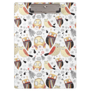 Lustige Eule der Beschaffenheit Klemmbrett