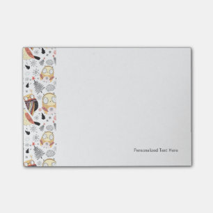 Lustige Eule der Beschaffenheit Post-it Klebezettel