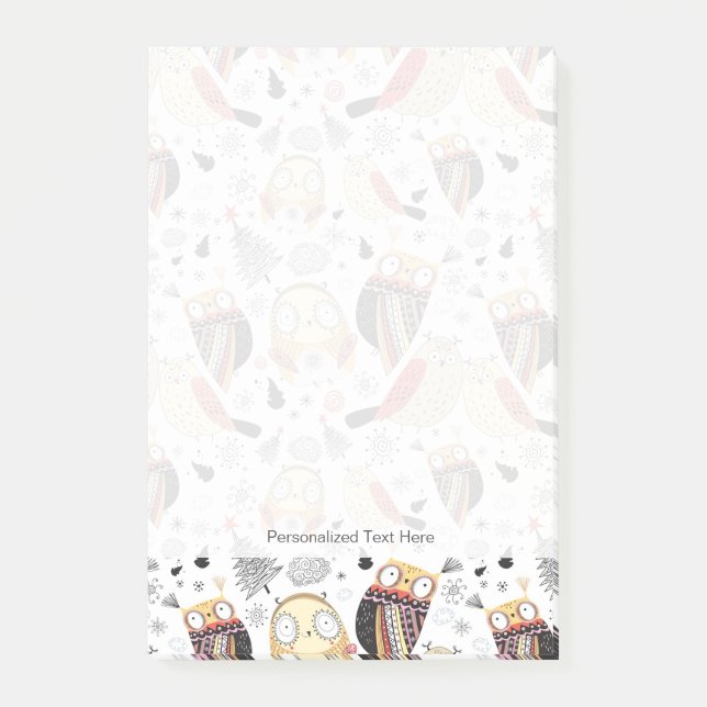 Lustige Eule der Beschaffenheit Post-it Klebezettel (Vorderseite)