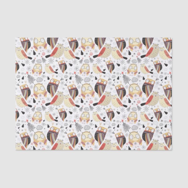 Lustige Eule der Beschaffenheit Seidenpapier (Vorderseite)