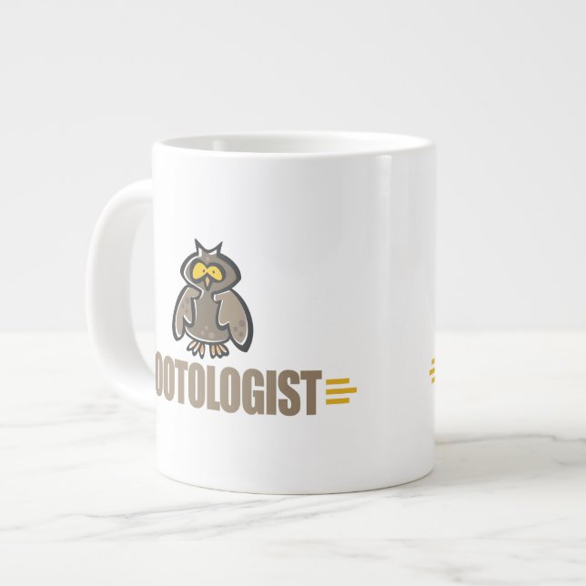 Lustige Eule Jumbo-Tasse (Vorderseite Links)