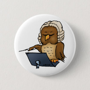 Lustige Eulen Dirigent Cartoon Button