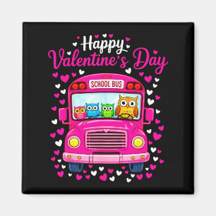 Lustige Eulen Schulbusfahrer Grafik Kunst Magnet