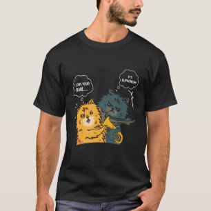 Lustige Euphonium-Katze, die auf Euphoniumspieler  T-Shirt